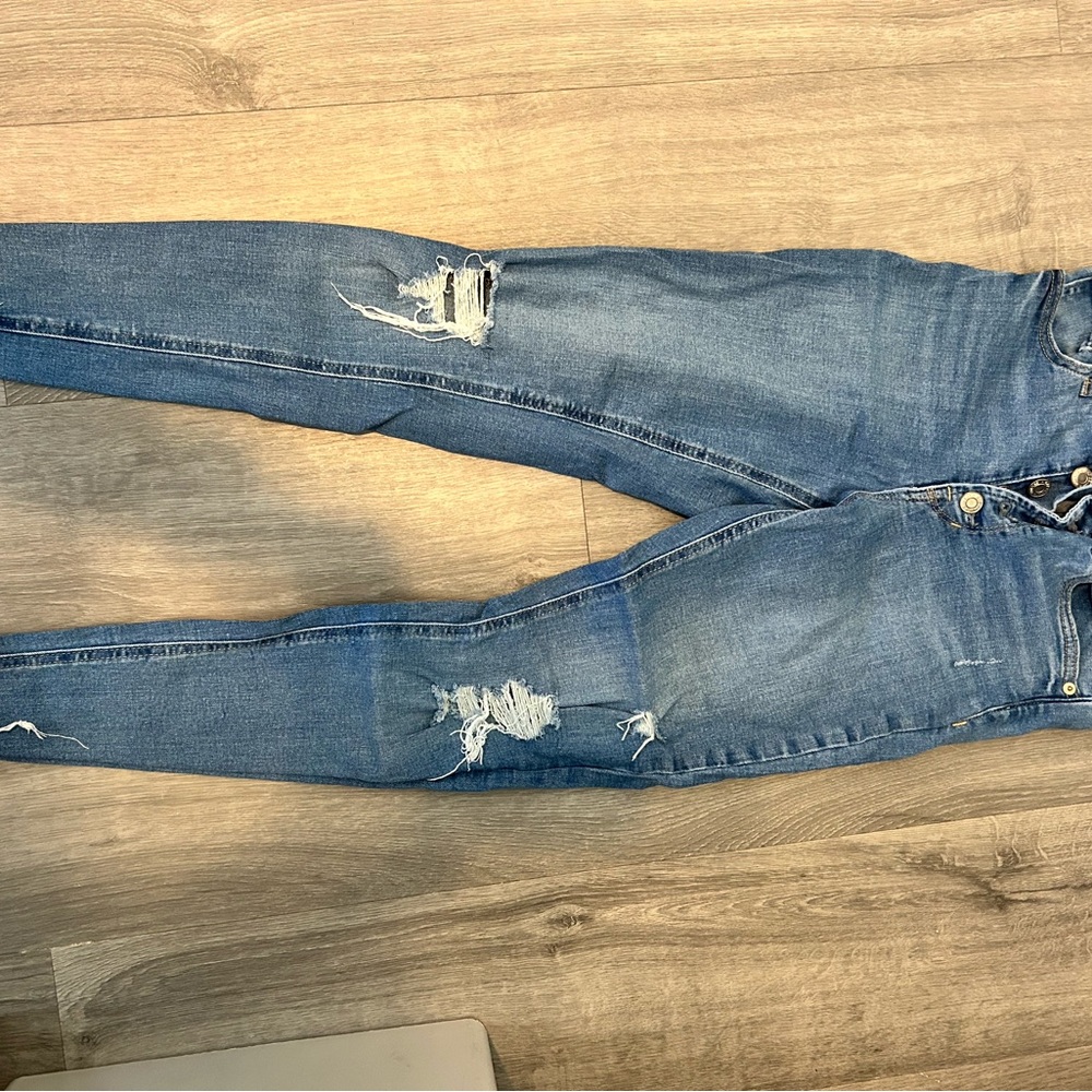 GAP Blue Skinny Distressed Jeans